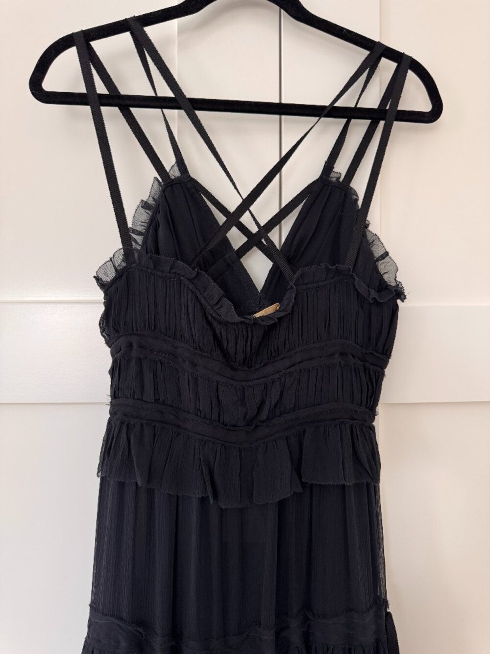 NWT Ulla Johnson Agathe Black Silk V-Neck Gown Size 4 $1195 - Picture 10 of 16